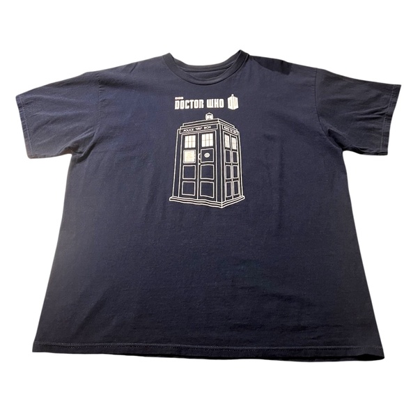 Dr Who BBC Ripple Junction 2012 Police Phone Box Navy Blue Cotton T Shirt XL - Picture 5 of 5